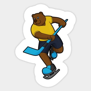 Bear at Ice hockey with Ice hockey stick Sticker